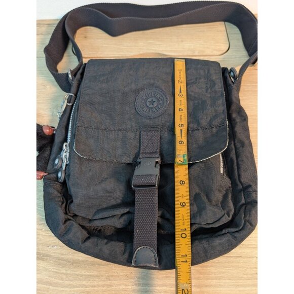Kipling Lancelot Nylon Crossbody Bag Multi Pockes Black w/monkey - Picture 8 of 9